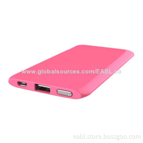 Slim Power Bank, 5,000mAh Lithium Polymer Battery, OEM/ODM, Colorful, Super Thin, Lightweight